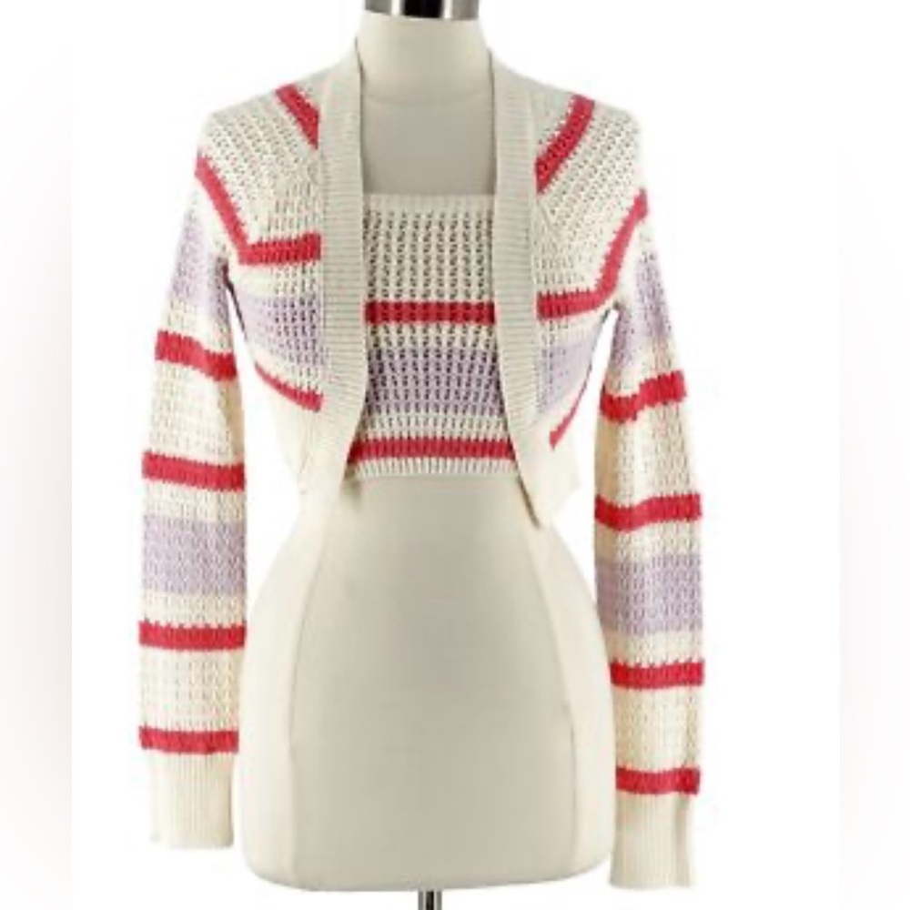 NWT AMERICAN Eagle crotchet crop cardigan and top set small